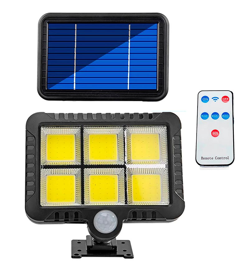 Lámpara solar de pared LED exterior regulable con mando a distancia